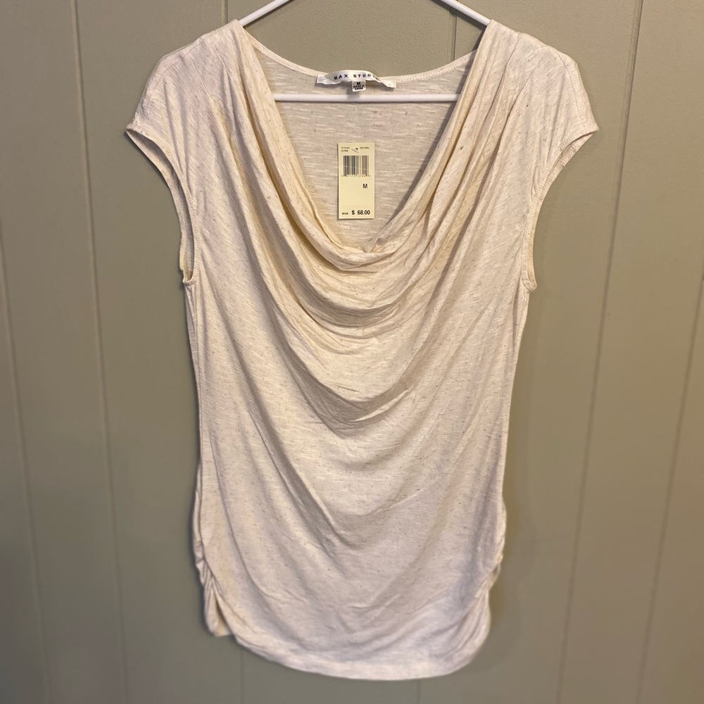 Slouch neck blouse net with tags